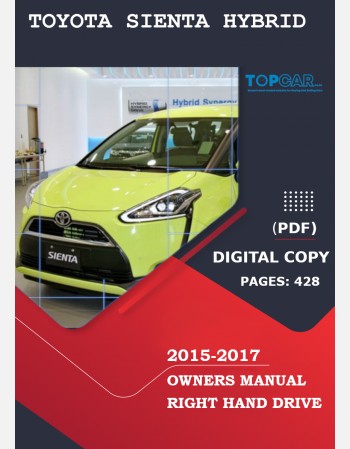 toyota sienta hybrid 2015 2016 & 2017 owners manual in english